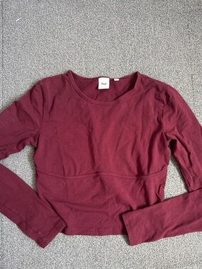 TNA Long Sleeve Top in Deep Burgundy